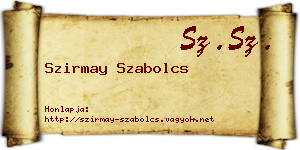 Szirmay Szabolcs névjegykártya